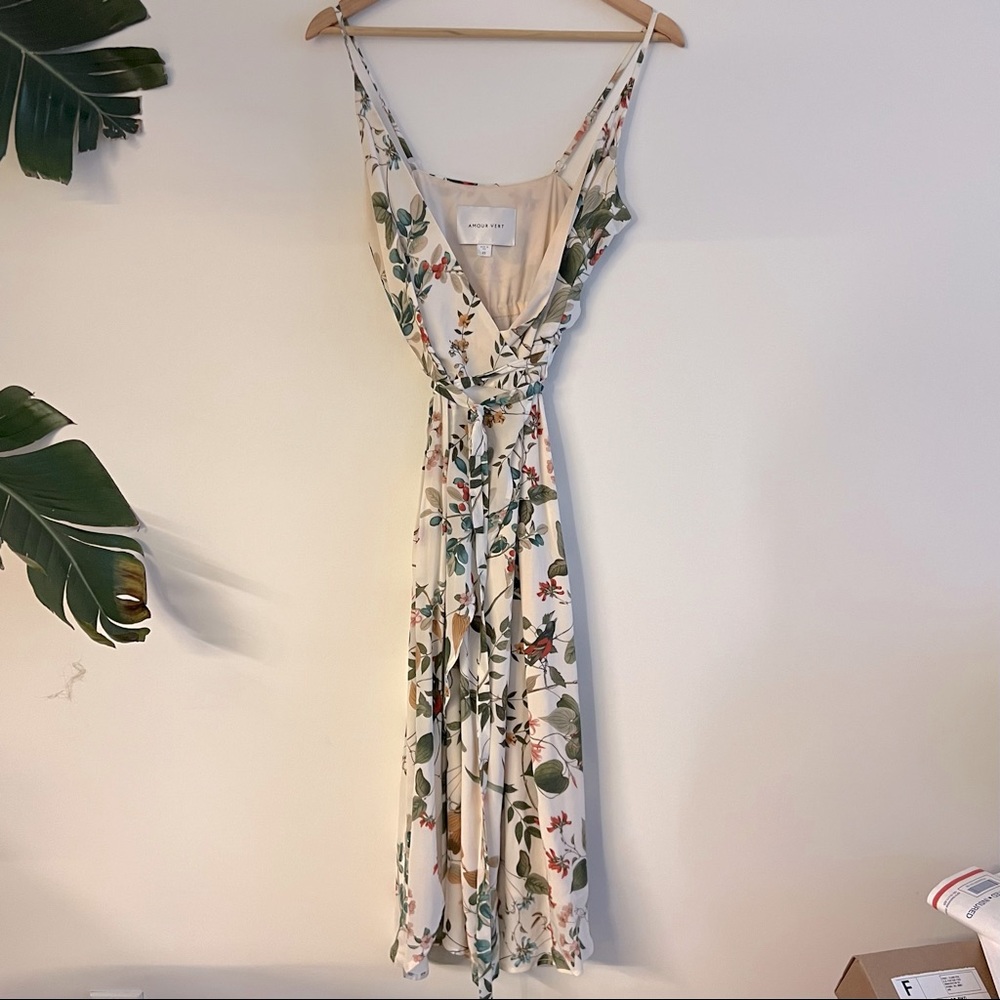 amour vert - varden dress in cardinal floral - XS